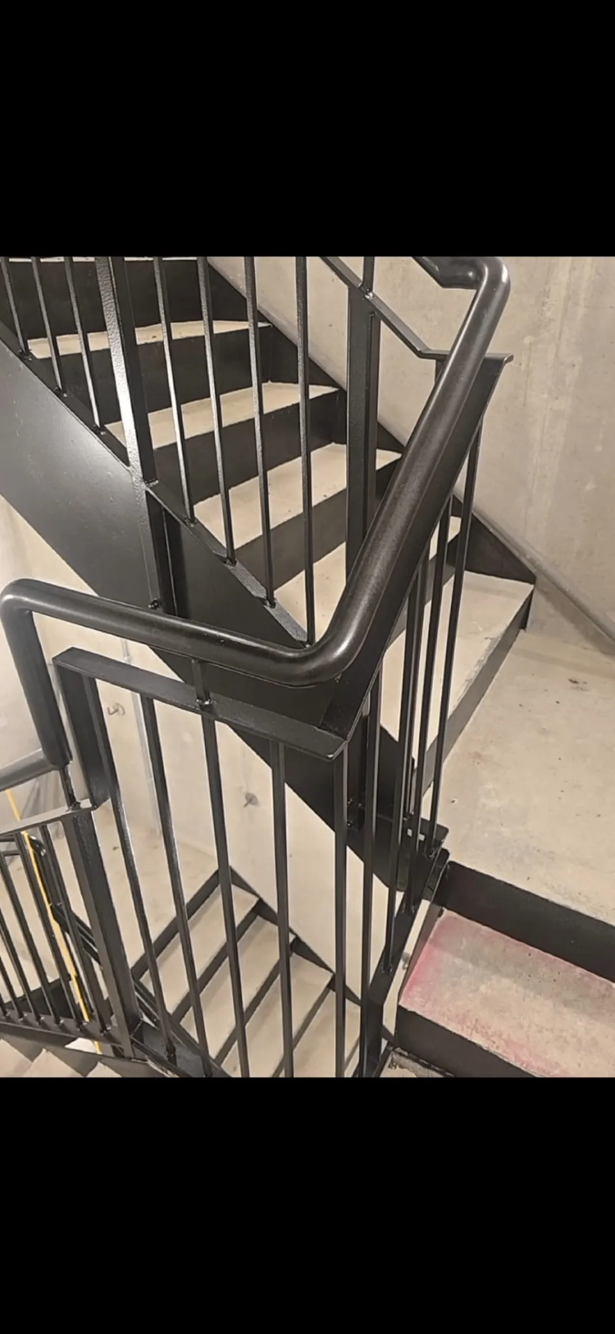 Black Mild Steel Stairwell Balustrade